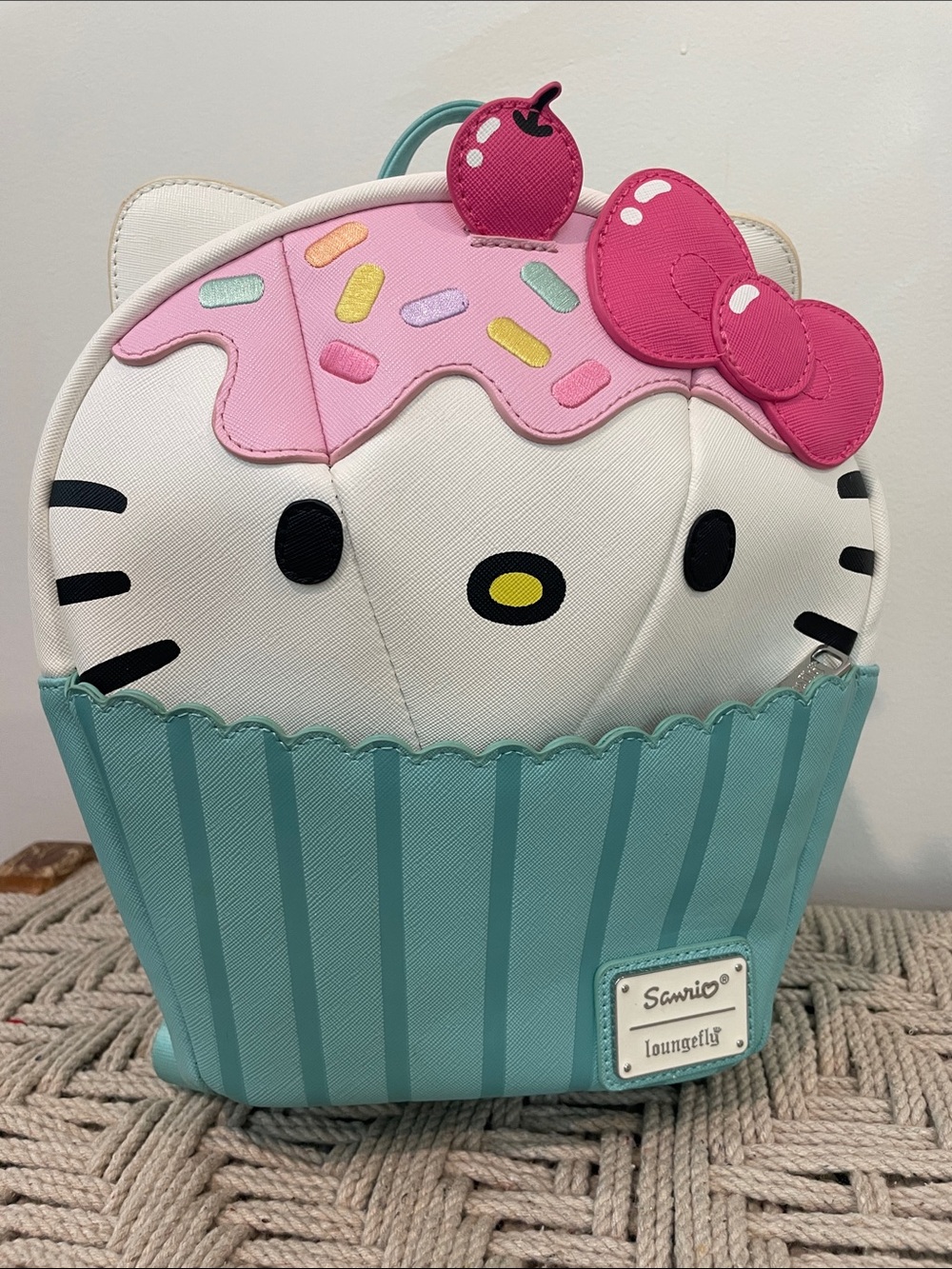 Loungefly Hello Kitty Cupcake Backpack - Pink, Teal & White